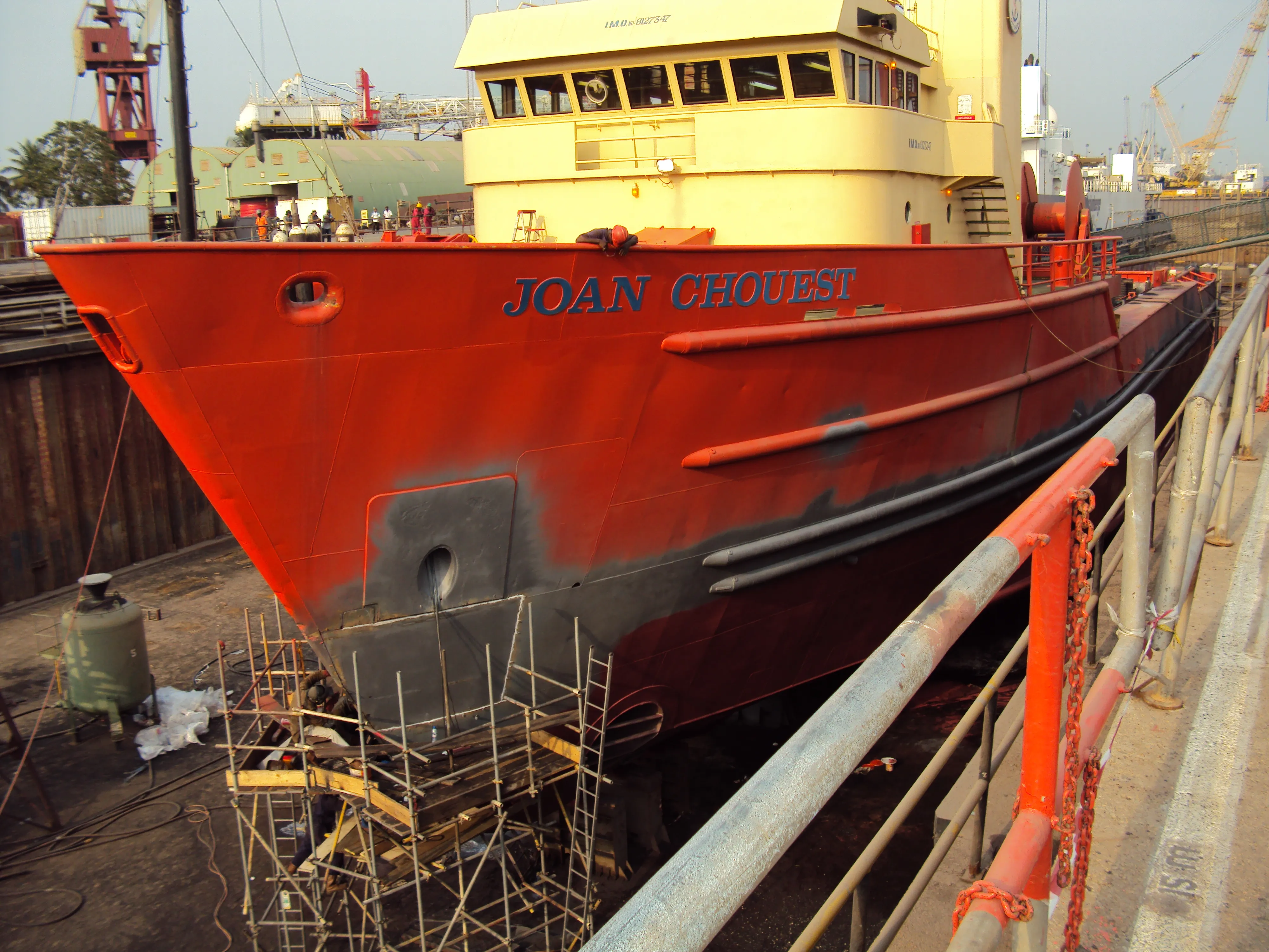 Picture of a marine vessel undergoing servicing